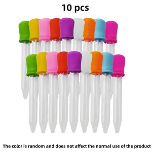 10-Pack Liquid Droppers, Precise Pinpoint Dropper, Silicone and Plastic Pipettes, Durable Lab Equipment, Ideal for Precise Measurements, Essential Science Tools