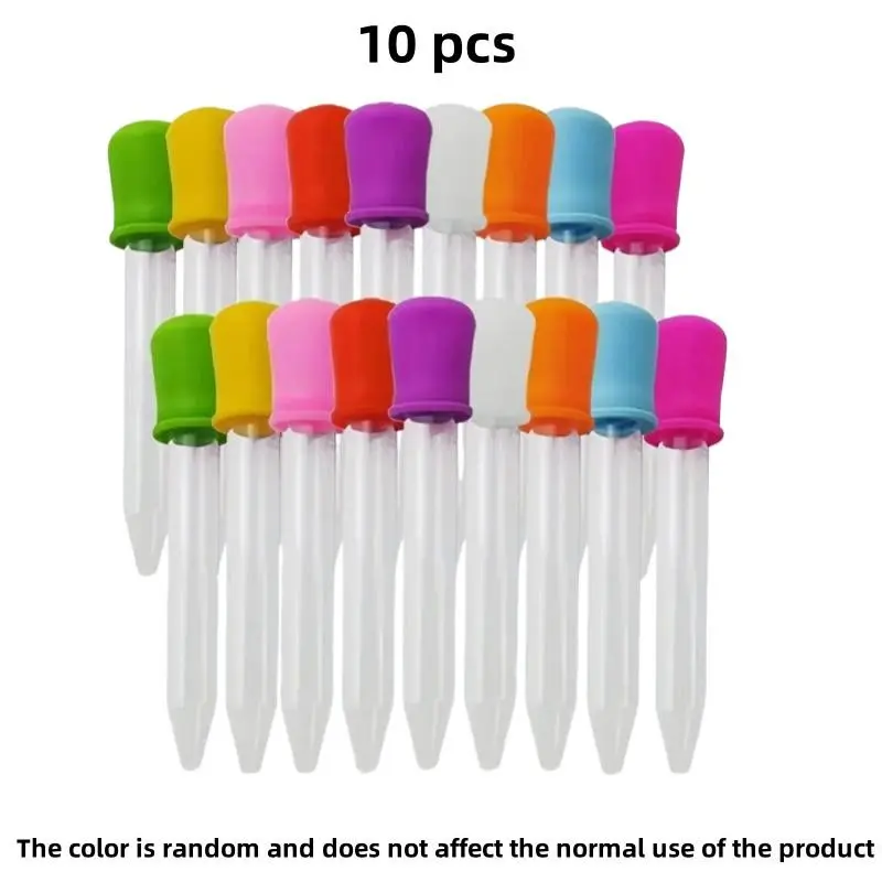 10-Pack Liquid Droppers, Precise Pinpoint Dropper, Silicone and Plastic Pipettes, Durable Lab Equipment, Ideal for Precise Measurements, Essential Science Tools