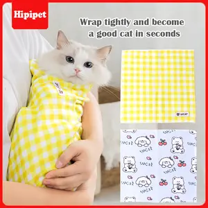 [HipiPet] Cat Grooming Wrap for Baths & Nail Clipping  Self-Adhesive, Anti-Scratch & Anti-Bite, Perfect for Kittens & Small Cats, Safe & Easy