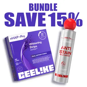 CEELIKE Teeth Whitening Kit – Purple Whitening Strips (7/21 Treatments) + Whitening Mouthwash, Enamel-Safe, Peroxide-Free & Fresh Breath