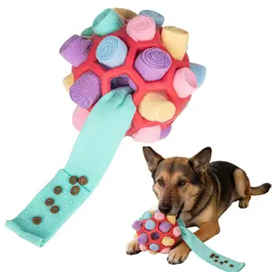 Dog Snuffle Ball Toy, Calming Puzzle Game for Small Dogs, Velvet Scented Hide & Seek Treat Ball Puzzle, Gift for Pet, Native Hidden Toy