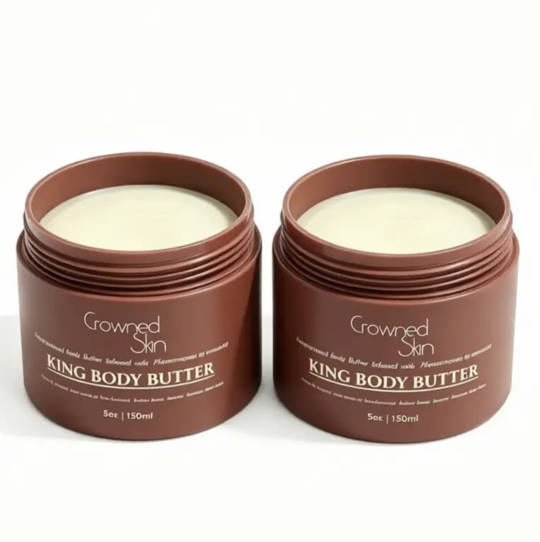 2 Pack Growned Skin King Body Butter 150ml, Deep Moisturizing Body Cream for Dry Rough Skin, Long Lasting Hydrating Body Lotion, Repair Chicken Skin, Fragranced Body Butter for All Skin Types