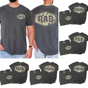 Comfort Colors Custom Camouflage Dad Shirt, Personalized Retro Varsity Duck Camo Grandpa Graphic Tee, Father’s Day Gift for Papa Dada Papaw Poppy -  AL