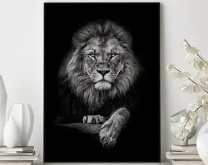 Lion Black & White Poster