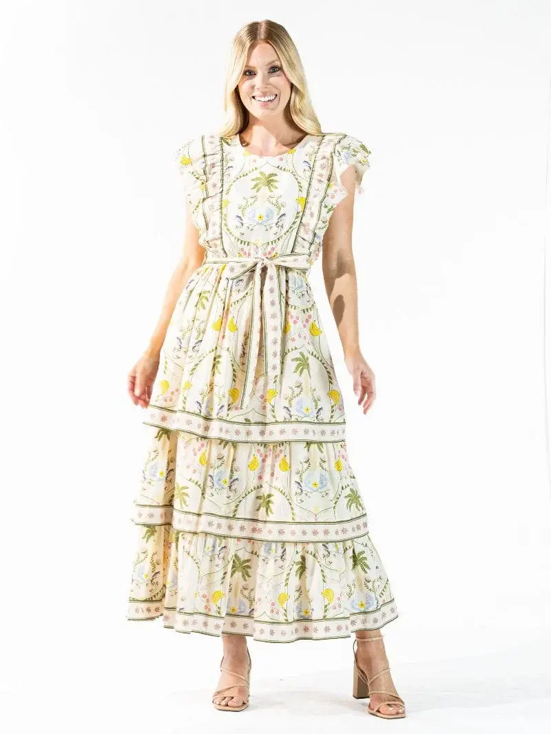 Cabana Tiered Ruffle Dress By: Simply Southern