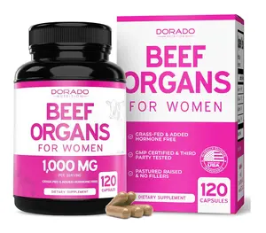 Grass Fed Beef Organ Capsules - Liver, Heart, Kidney & Uterus Blend, Non-GMO, Third-Party Tested, Made in USA (120 Count)