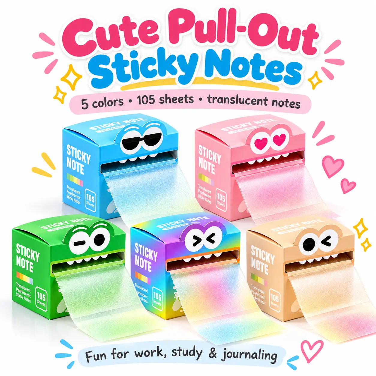 Gradient Pull out Convenience Sticker with Pearl Transparent Material for Students to Use as Exam Memo Sticker with High Beauty and Error Marking,techvibes