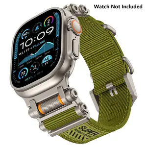 Nylon Sport Band for Apple Watch Ultra 3/2/1 -Military-Grade Durable & Sweatproof withStainless Steel Connector- Fits Series 11-3/SE(42mm/44mm/45mm/46mm/49mm) - Smartwatch Strap Smart Watch Accessories Smart Watch Straps (Watch Not Included)