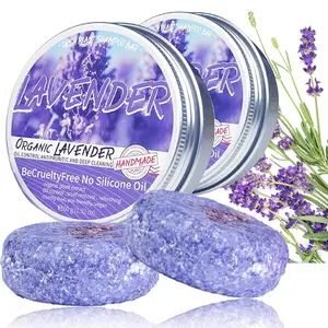 2PCS Shampoo Bar for Gray Hair, Lavender Shampoo Bar for Gray Hair, Natural Organics Shampoo and Conditioner Bar for Thinning Hair for Men & Women, natural shampoo bar, Shampoo