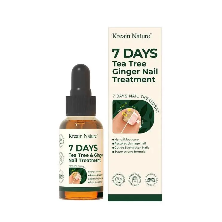 Kreain Nature Ginger Tea Tree Oil Nail Care , Natural Plant Extracts, Mild Repair for Thickened Discolored Nails, Cuticle Care Product