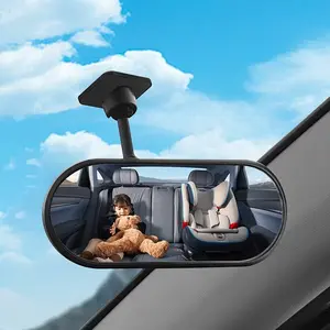 360-Degree Rotatable Adjustable Car Rearview Mirror Wide View Safety Mirror For Windshield Infant Car Seats Clear Reflection Car Accessories
