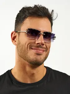 Men's Metal Square Frameless Vintage Luxury Eyeglasses, Classic Elegant Fashion Glasses for Daily Commute Business Driving Wear, Classic Shades