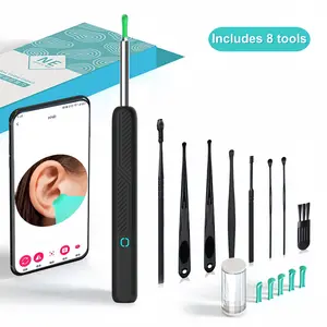 Ear Wax Removal, Ear Cleaner with 360° Wide Angle Camera and Light, Waterproof, Type-C Charging, Portable Ear Cleaning Tool with 8 Accessories for iPhone and Android Phones,Christmas Gifts,New Year Gifts, Ear Wax Remover