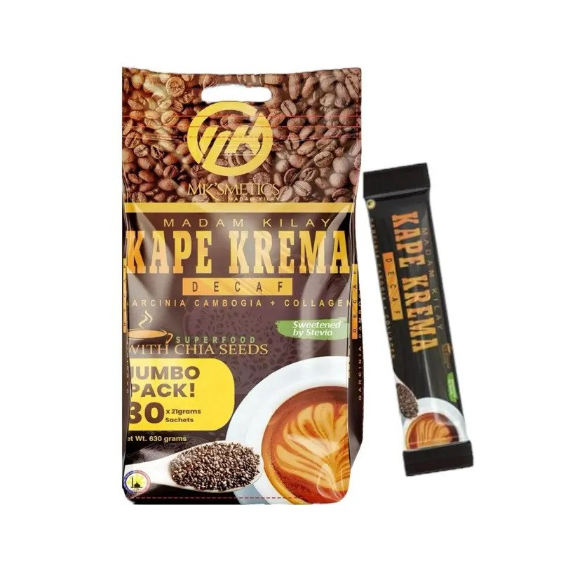 Madam Kilay Jumbo Pack Kape Krema Decaf Coffee Mix with Collagen Madam Kilay Jumbo Pack Kape Krema Decaf Coffee Mix with Collagen