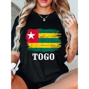 100% Cotton Vintage Togo Flag For Togolese World Flag Gifts T-Shirt