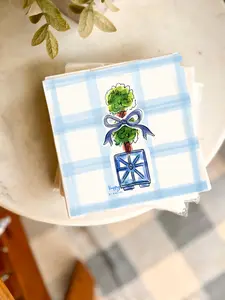 Plant and Bows Cocktail Napkins