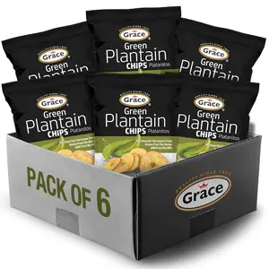 Grace Green Plantain Chips 2.5oz  6  Jamaican Gluten Free Banana Chips  Platanitos  NonGMO  No Trans