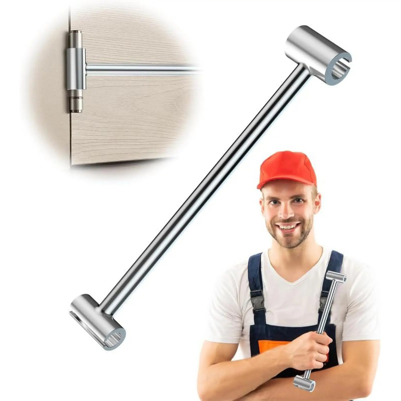 Door Hinge Adjustment Tool,14-19mm Hinges Gap Adjusting Wrench,Upgraded Door Henge Repair Tool,Door Gap Tool for Flag Hinge Steel Double-Ended Door He