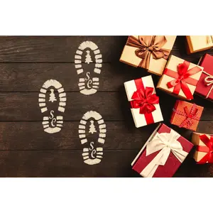 Santa Claus Footprint Stencil – 3D Printed Boot Footstep Template | Holiday Decoration - Christmas Magic