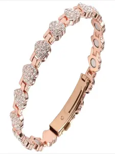 Pure Copper Bracelets for Women, High Quality Bracelet, Ultra Strength Magnetic Bracelet with 3800 Gauss Magnets & Sparkling Cubic Zirconia, Adjustable Charm Bracelet Recommended for wrists between 7.48 inches and 9.45 inches