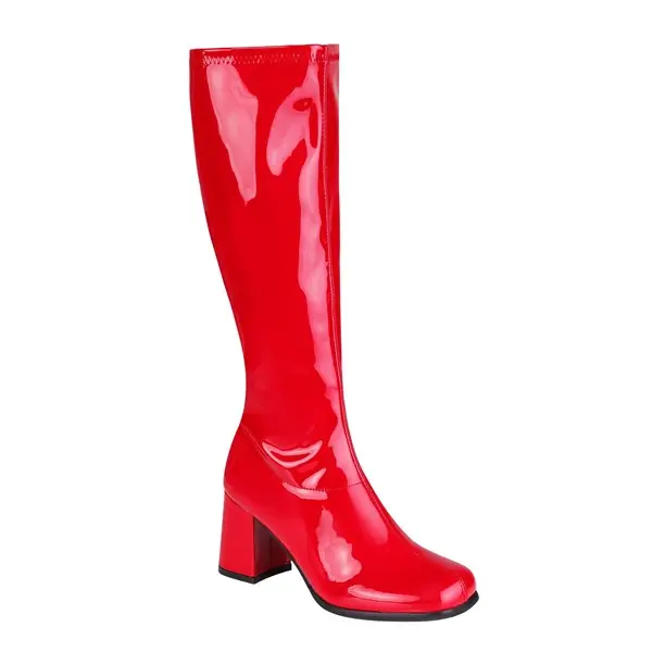 Women's Patent Red Gogo Costume Boots