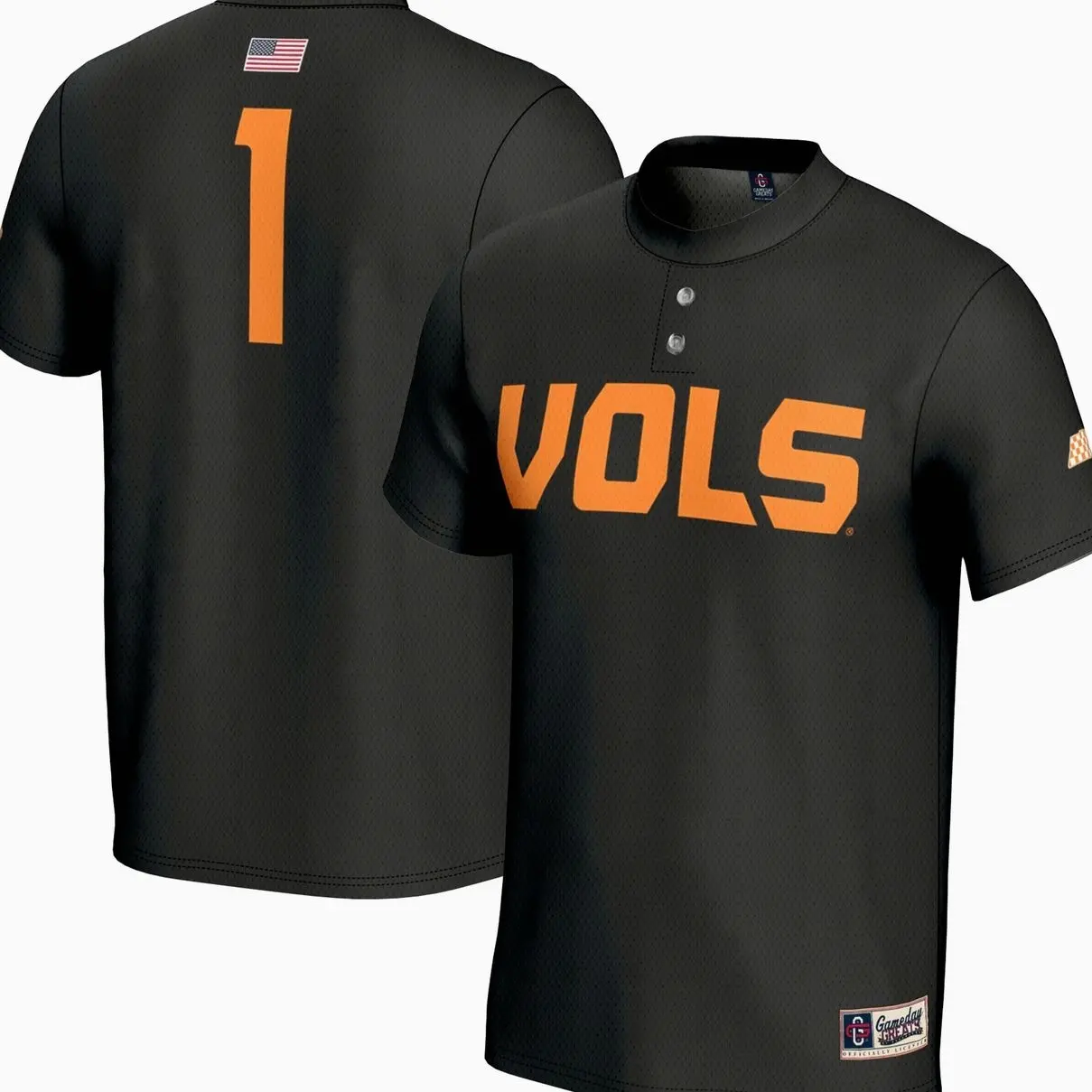 Men Jesey #1 Tennessee State Volunteers College GameDay Greats Unisex Lightweight Baseball Fashion Jersey - Black
