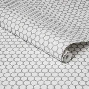 Penny Tile Peel & Stick Wallpaper White - Threshold Penny Tile Peel & Stick Wallpaper White - Threshold