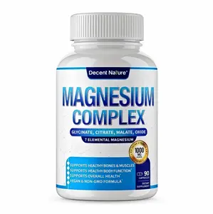 Limited time sale, Magnesium Complex 1000mg Made with 7 Elemental Magnesium, Chelated for Easy Absorption forBones, Muscle, Recovery, Energy, Vegan Non-GMO,90 Capsules  Dietary SupplementMalate Taurate
