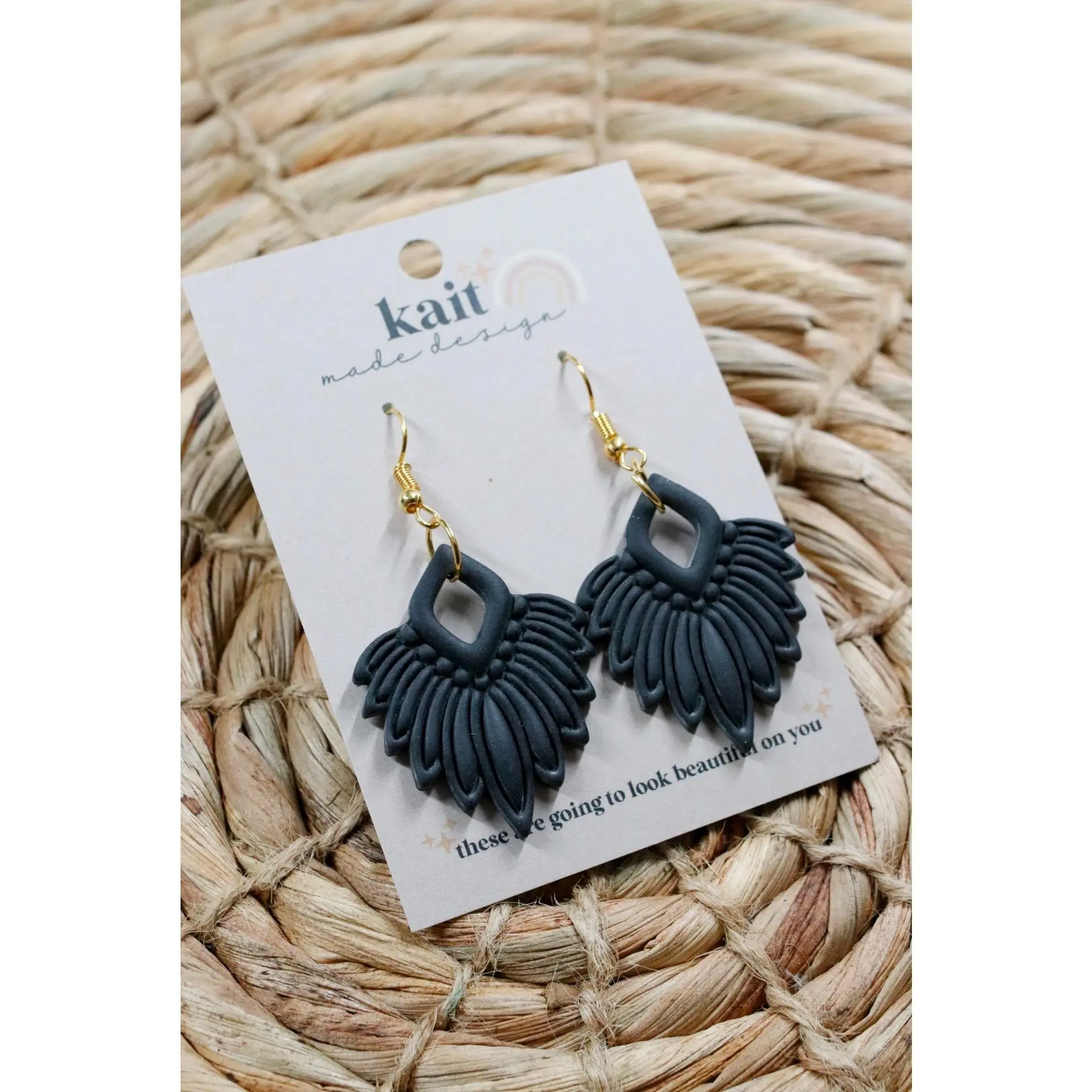 Chained Feather Dangle Earrings