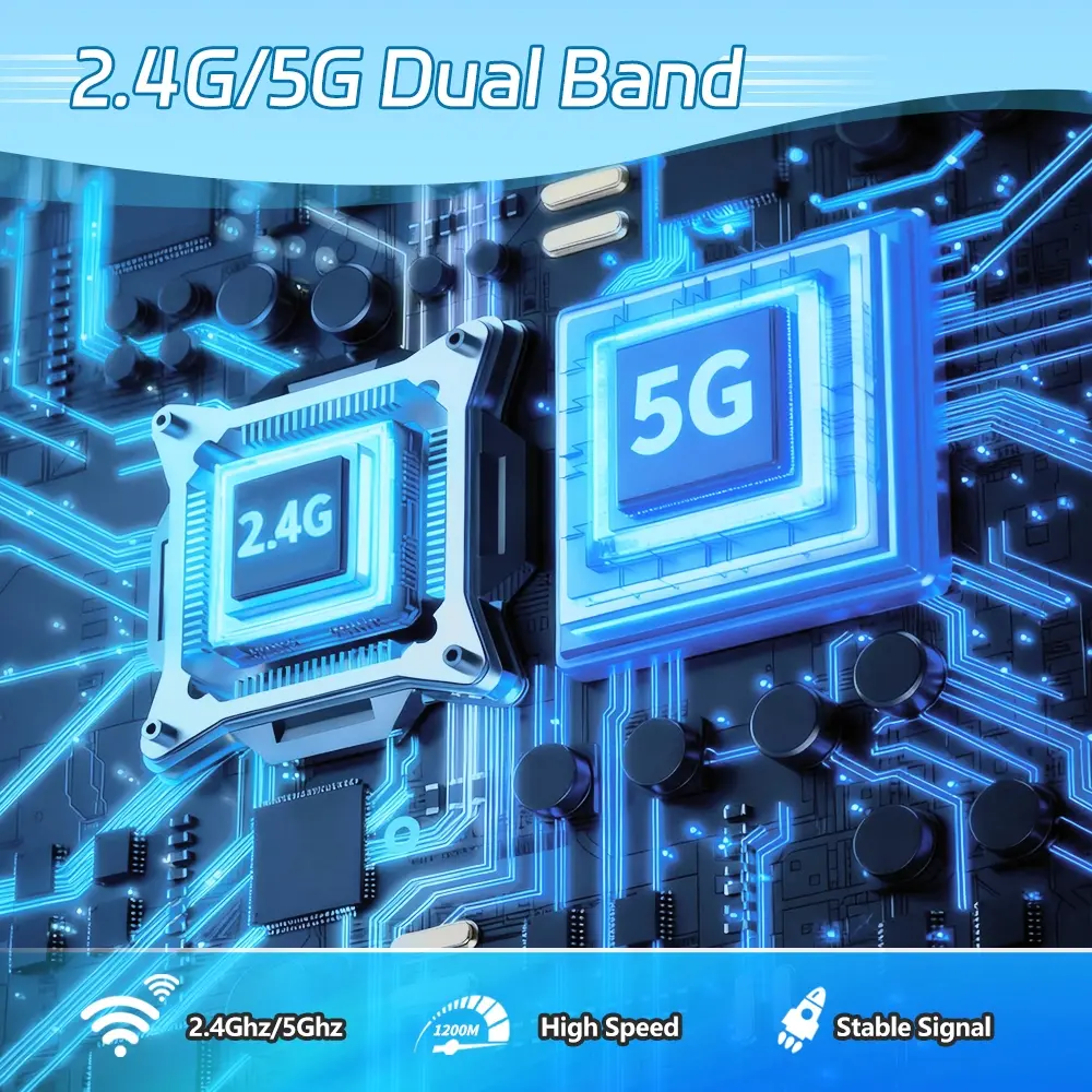 WiFi Extender, 2.4G/5G Dual-Band WiFi Repeater, 1200Mbps High