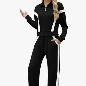 Lounge Sets for Women 2025 Sweatsuit 2 Piece Outfits Sweatshirt Wide Leg Sweatpant Tracksuit Matching Set