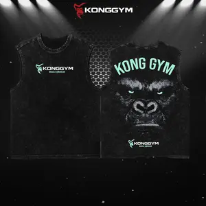 KONG GYM Gorilla Power Body Building Drop Graphic Tanktop, Men’s Oversized Pump Cover Gym, Vintage Washed Workout Tanktop, Muscle Tank, Sleeveless Gym Shirt, Aesthetic Gym Streetwear Top, Workout Shirt Gift