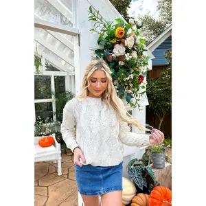 Corded Ivory Sweater