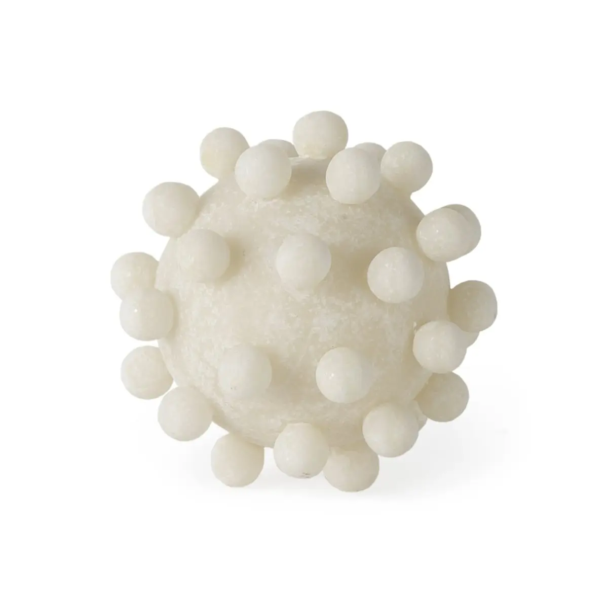 360 Stand 5 in. Whimsical Knobby Nubs Resin Sphere - Contemporary Ivory & White Sphere-Shaped Home Decor Ornament for Home Supplies, Statues & Figurines, Sphere Shape