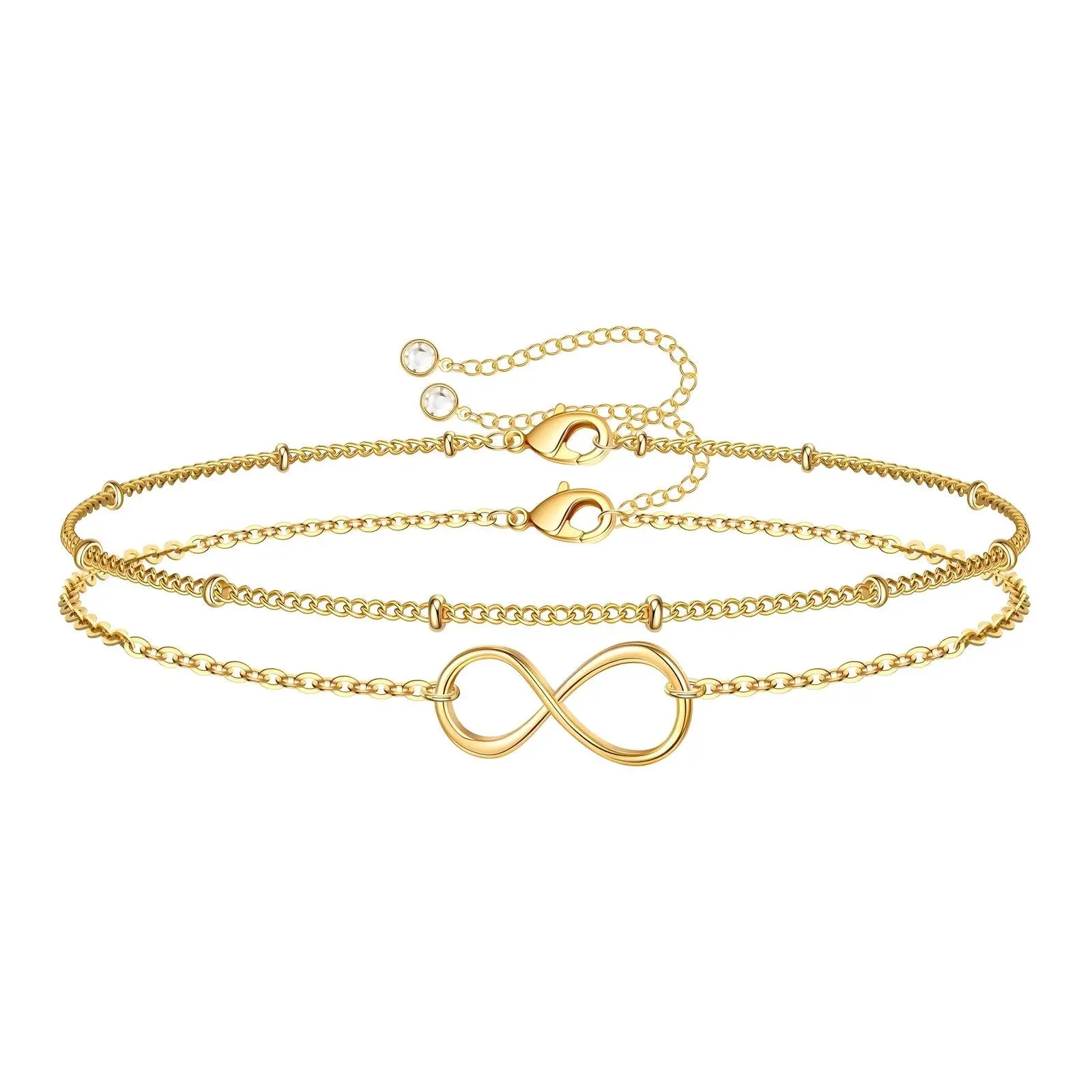Pulsera infinito acero inoxidable bañada en oro de 18k