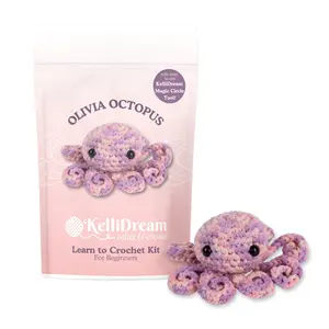 Learn to Crochet Kit Octopus (Includes Purple Magic Circle Tool)