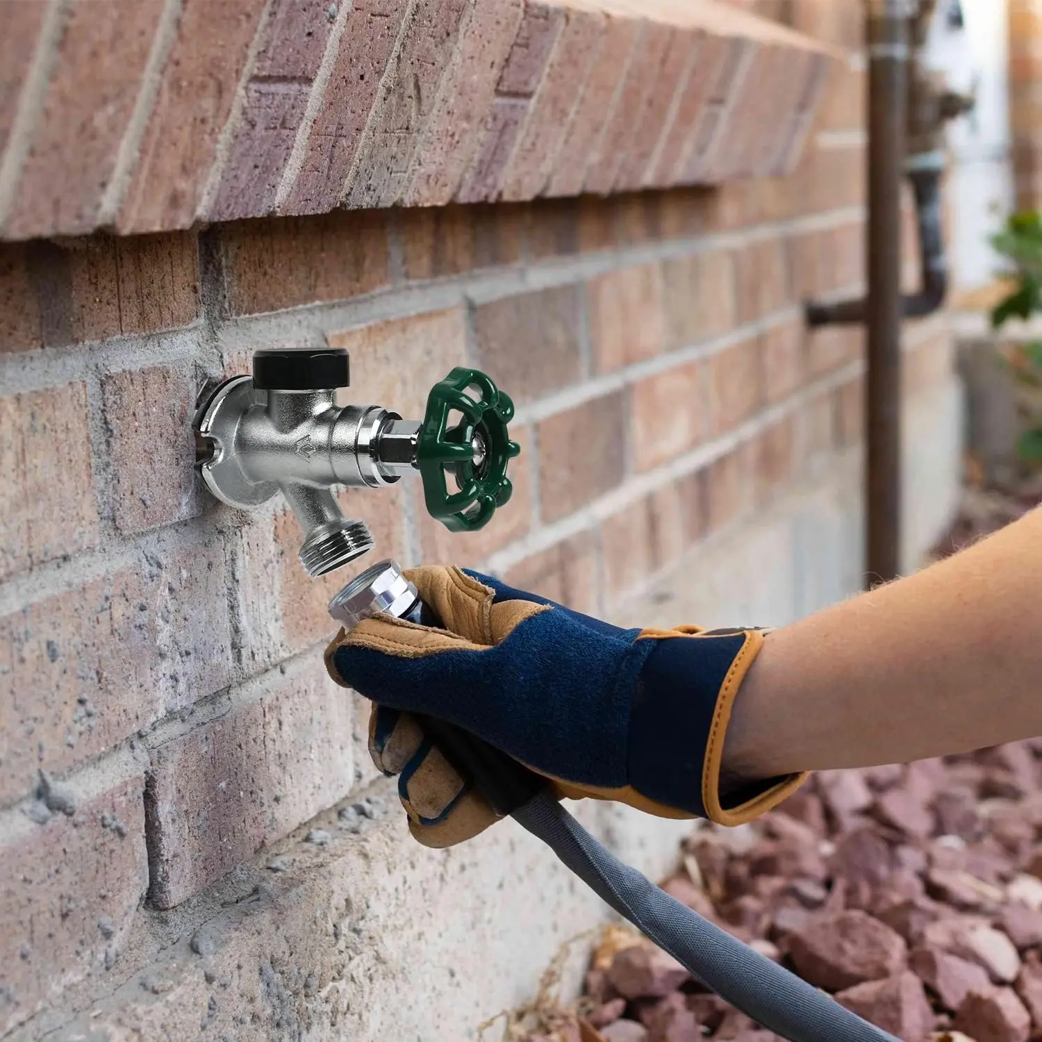 STYDDI Frost Free Outdoor Faucet, 8-Inch Freeze Proof Outdoor Water Spigot, Anti siphon sillcock, Outdoor Garden Faucet Spigot with Backflow Preventer, with 1/2" Push-to-Fit Connector