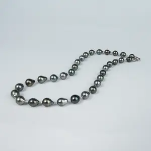 YTK119-46 Black Tahitian Pearl Necklace Salt water pearl Pearlnecklace Tahitianpearl for birthday/anniversary/holiday /retirement/ graduation presents
