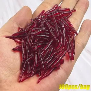Fishing Soft Worm Lure, 100pcs False Realistic Baits, Simulation Floating Bait for Outdoor Fishing
