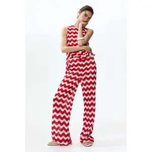 H&M Crochet-look jacquard jersey trousers