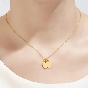 Stainless Steel Heart Pendant Fashion Necklace Forever Love Charm Gold Color Waterproof Jewellery Gifts