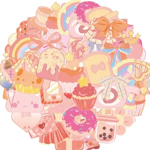 50pcs Pink Stickers Cute Vinyl Laptop Stickers, Waterproof Aesthetic Stickers, Pink Sticker Pack for Girls Water Bottles Laptop Computer Phone Guitar (50 Pink Stickers)