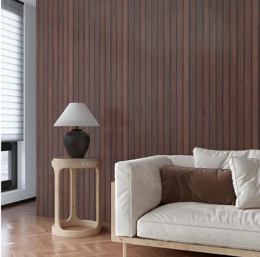 Dark Brown Wood Grain Self Adhesive Wallpaper Removable Vinyl Furniture Wrap