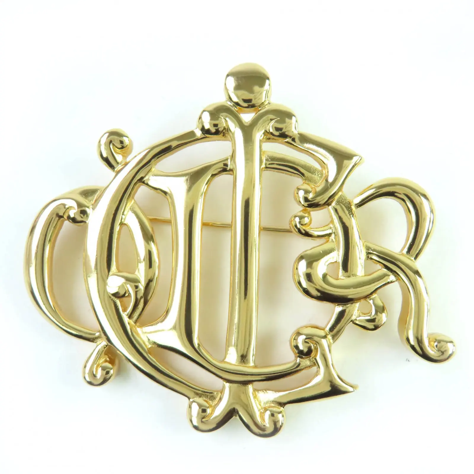 Pre-owned Dior Others Small Leather Goods Christian Emblem Brooch