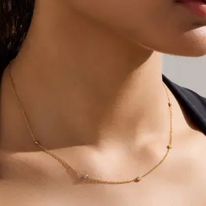 EVRY JEWELS Gold or Silver Plated Women's Hypoallergenic Livia Necklace