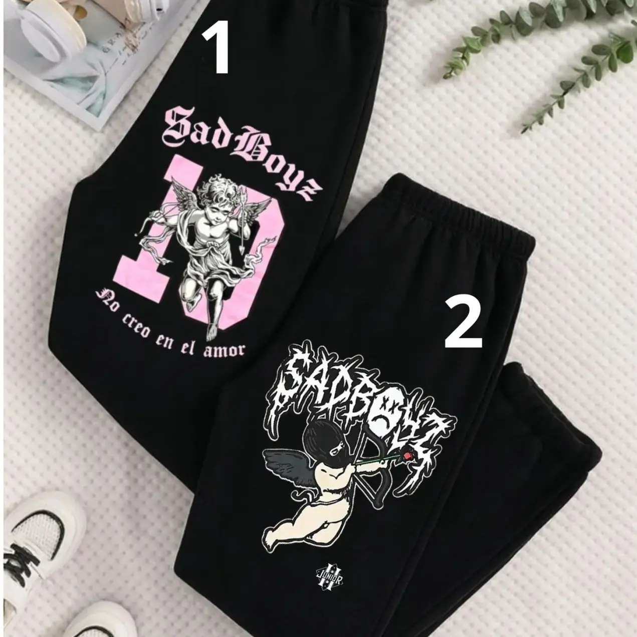 Junior $ad Boyz Diez Mi Amor Unisex Sweats, Sad Boyzz Sweatpants, Hip Hop Clothing, Music Gift For Fans, USA Made 8