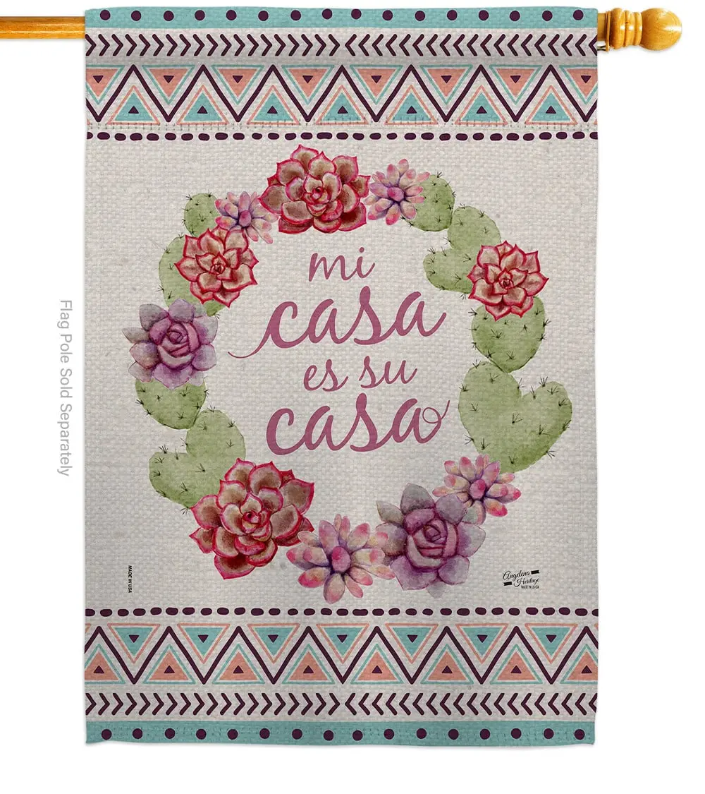 Mi Casa es su Country Living Southwest 28 x 40 in. Double-Sided Decorative Vertical House Flags for Decoration Banner Garden Yard Gift