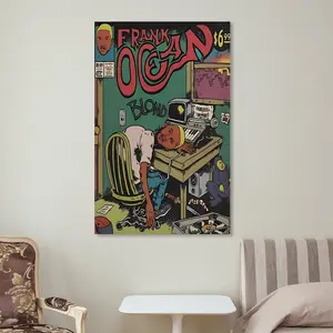 One comic-style blonde album canvas poster - frameless wall decoration suitable for home, office, living room, cafe, bar - the perfect gift for music lovers and dorm room décor.