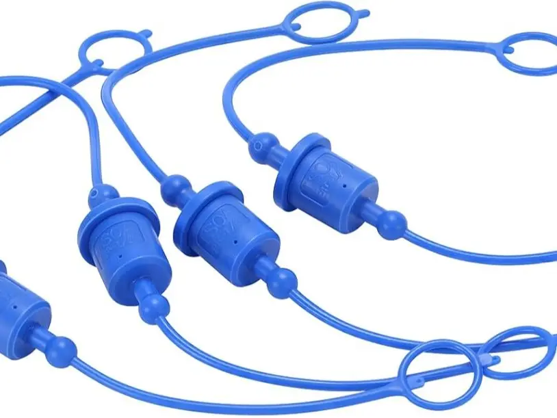 1/2" Hydraulic Quick Connect Protective Dust Cap and Plug Set (4-Pack) - Blue Rubber Covers for ISO A Standard Couplers, Secure Seal Male Cap & Female Plug (Kayaking Water Sports Accessory)