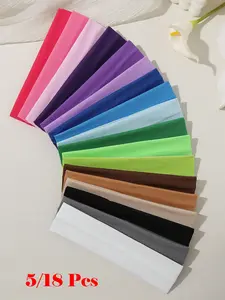 Set of 5-18 Sporty Sweat-Absorbing Headbands, High Elasticity Yoga & Running Hair Bands, All Season Fitness Accessories, Sports Headband